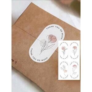 x100 Box seals sticker "Thank you so much" shipping‎ supplies